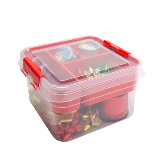 Simplify Red 2-Tier Gift Supply Storage Box
